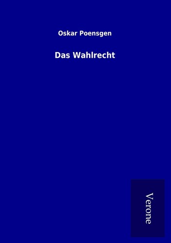 Das wahlrecht buch - buch, |